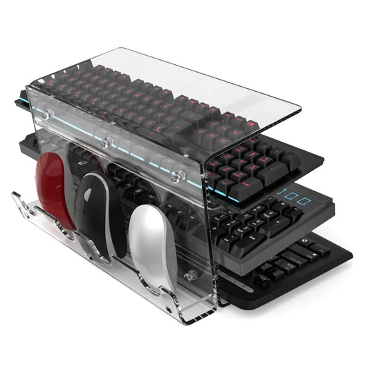 Keyboard Mouse Desktop Organiser Acrylic 3-Tier Stand Lightweight Storage-Keep Melbourne Marvellous Official Store