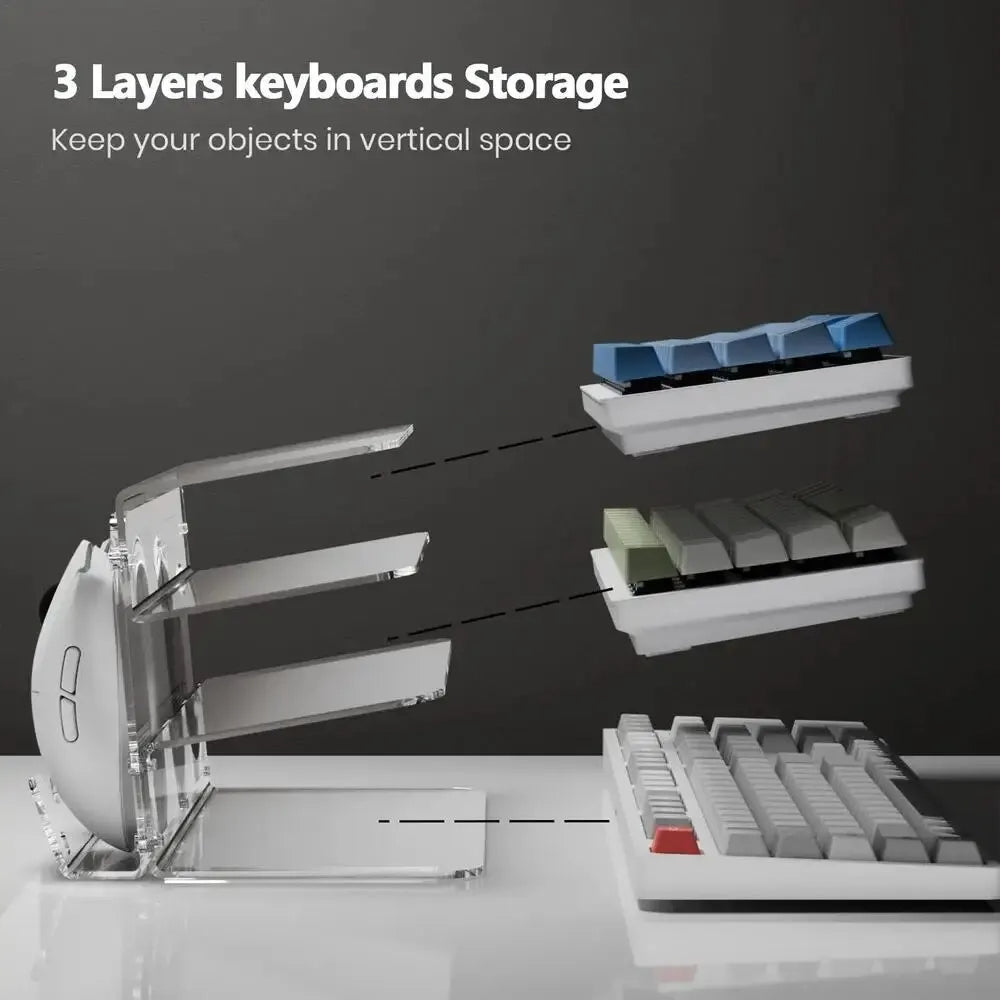Keyboard Mouse Desk Tidy Organiser 3-Tier Stand Computer Storage