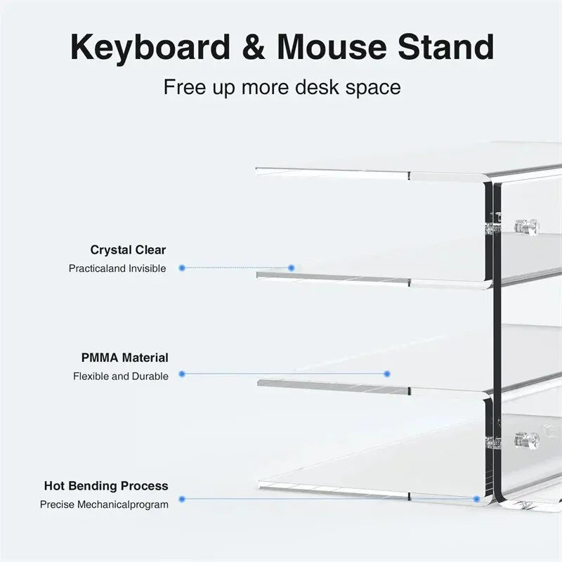 Keyboard Mouse Desktop Organiser Acrylic 3-Tier Stand Lightweight Storage-Keep Melbourne Marvellous Official Store