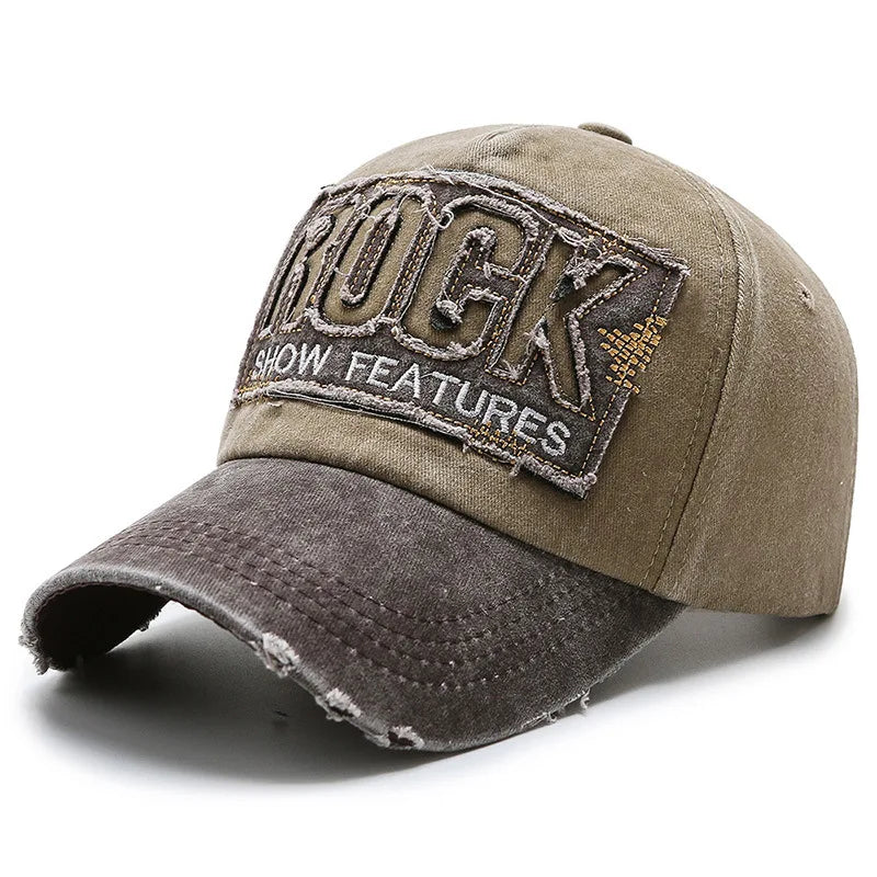 ROCK Washed Baseball Cap Shabby Denim Hat