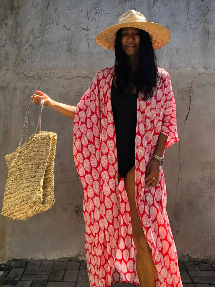 Kimono Beach Wrap Bikini Swimwear Cover Up Oversized Resort Wear Sarong