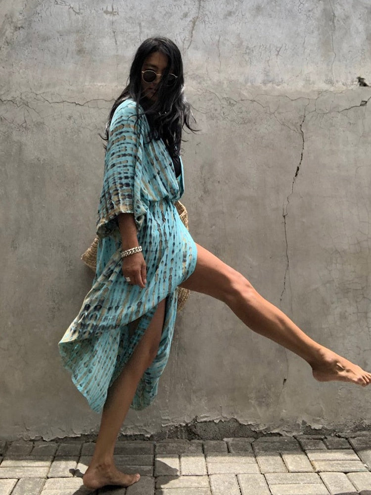 Kimono Beach Wrap Bikini Swimwear Cover Up Oversized Resort Wear Sarong