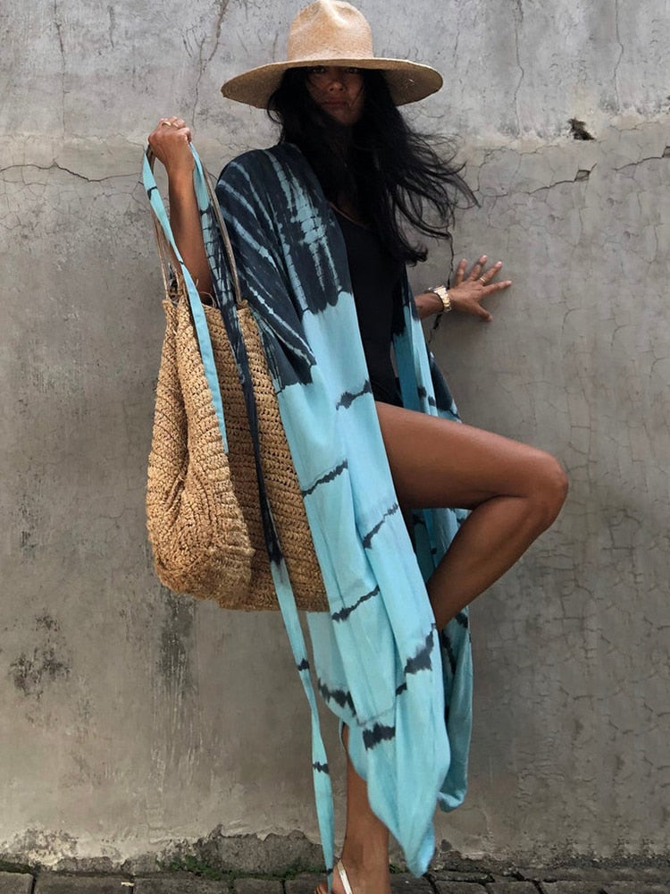 Kimono Beach Wrap Bikini Swimwear Cover Up Oversized Resort Wear Sarong