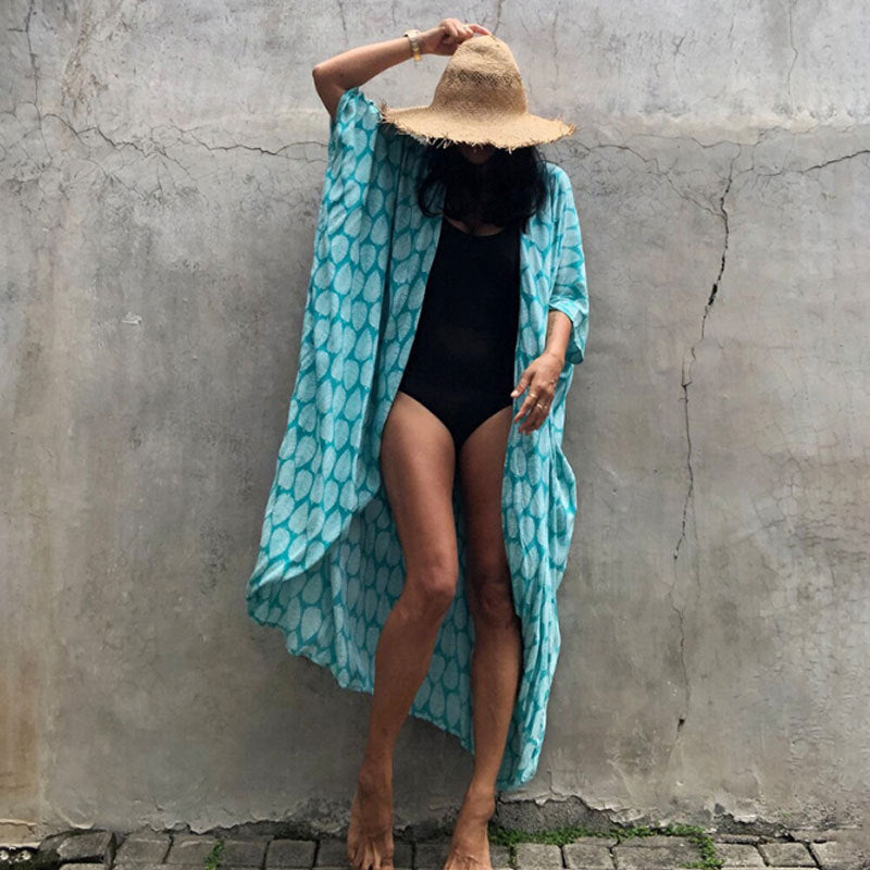 Kimono Beach Wrap Bikini Swimwear Cover Up Oversized Resort Wear Sarong