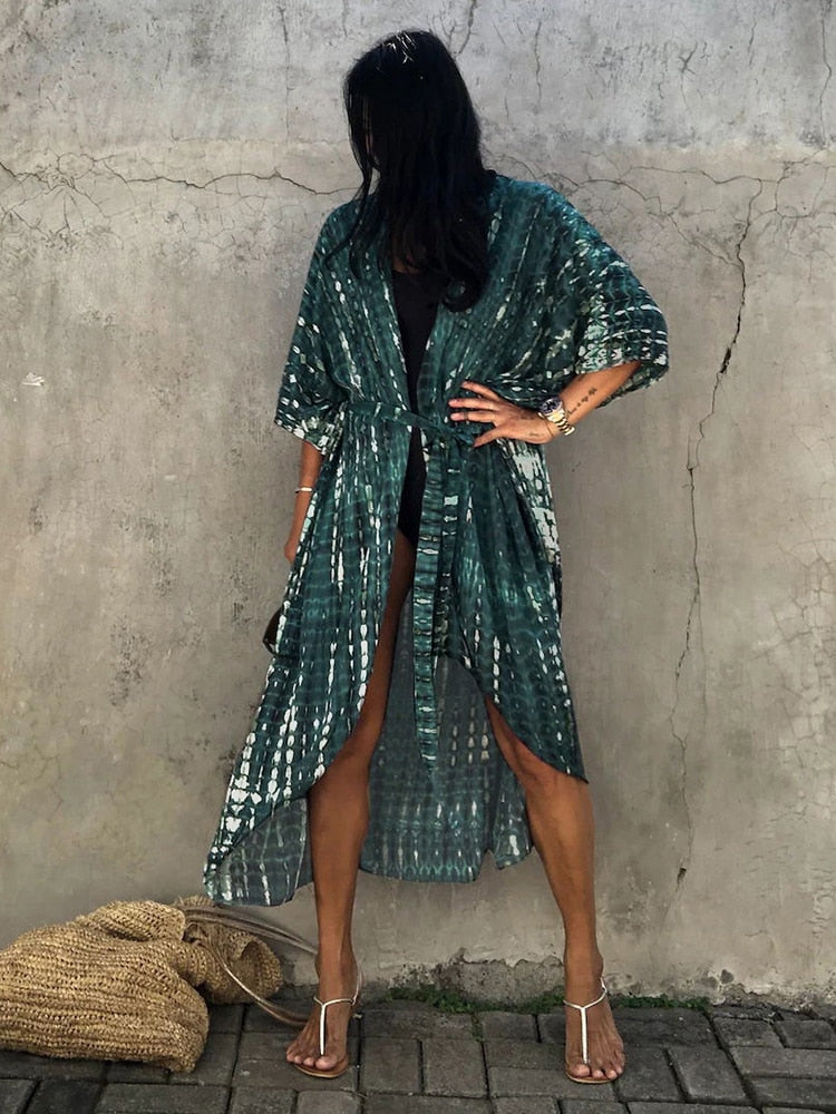 Kimono Beach Wrap Bikini Swimwear Cover Up Oversized Resort Wear Sarong