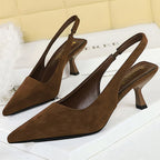 Kitten Slingback Women's Pointed High Heel Shoes 6cm