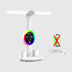LED Table Fan Lamp | Desk Organiser With Light and Clock