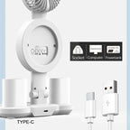 LED Table Fan Lamp | Desk Organiser With Light and Clock