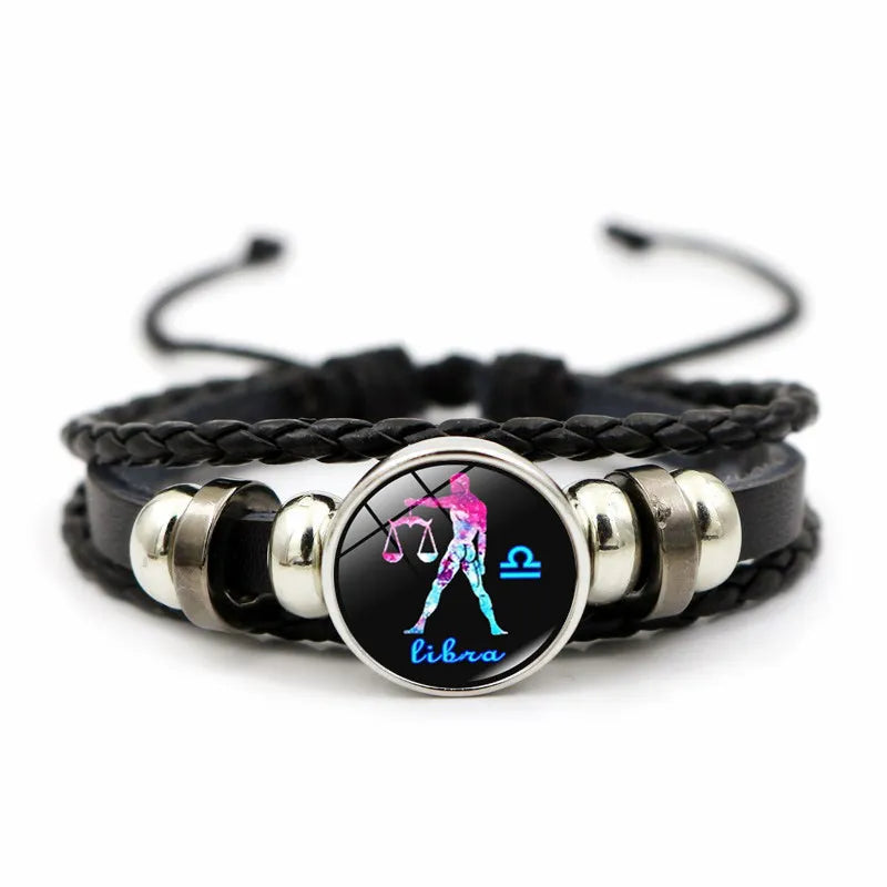 Star Signs Energy Bracelet Zodiac Good Luck Horoscope Women Men Bangle