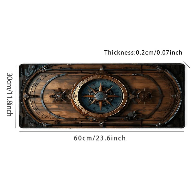 Large Vintage Steampunk Compass Mouse Pad