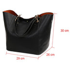Large Shoulder Crossbody Tote Handbag With Bonus Clutch Bag