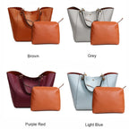 Large Shoulder Crossbody Tote Handbag With Bonus Clutch Bag