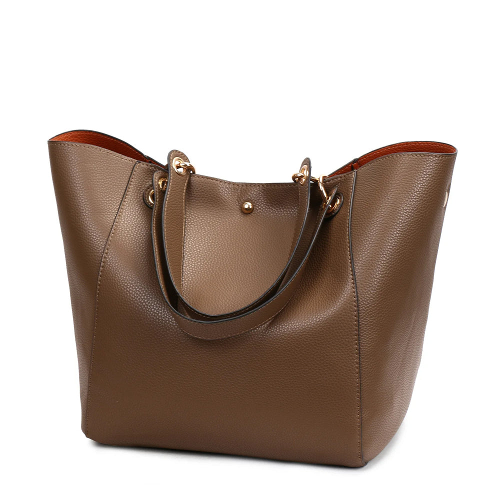 Large Shoulder Crossbody Tote Handbag With Bonus Clutch Bag
