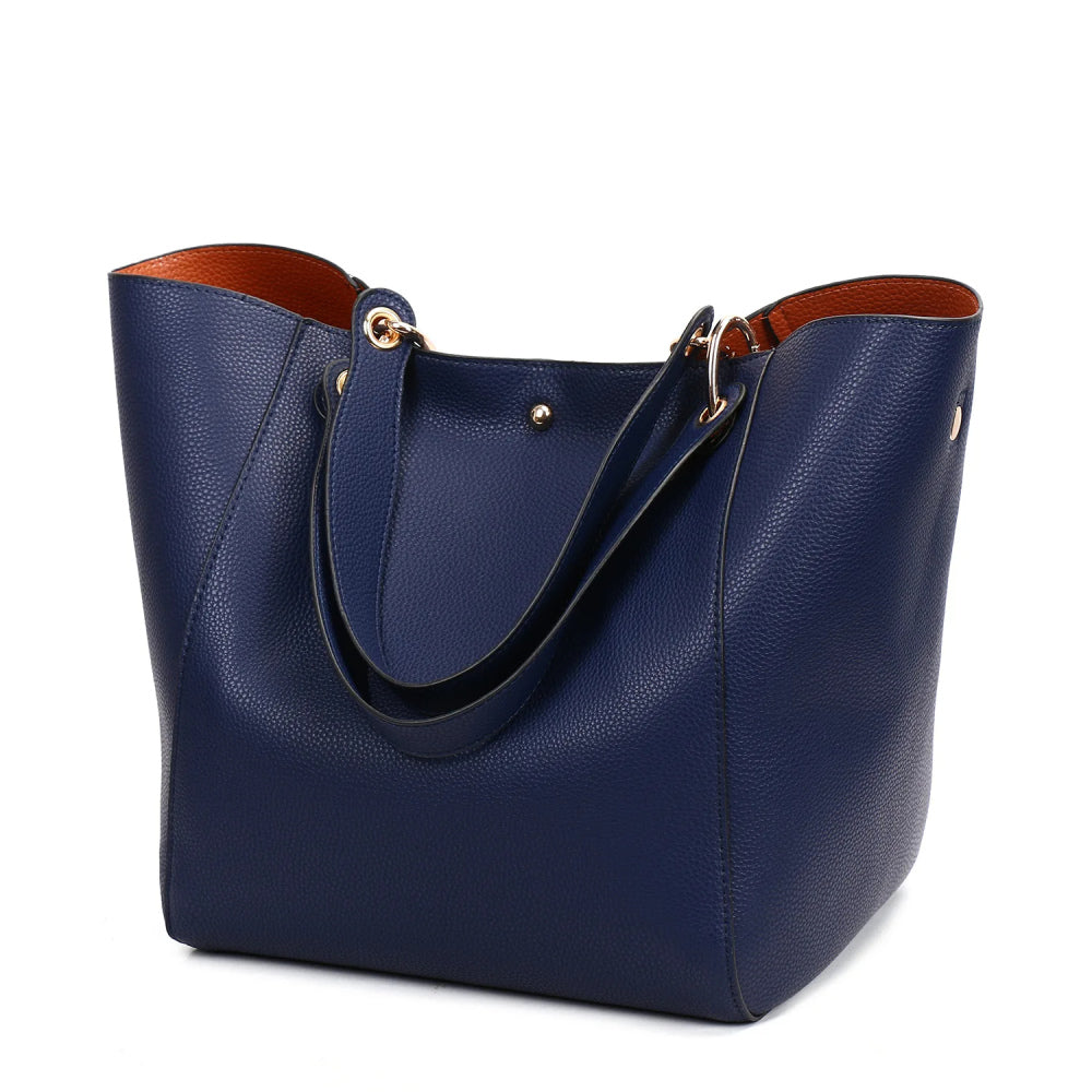 Large Shoulder Crossbody Tote Handbag With Bonus Clutch Bag