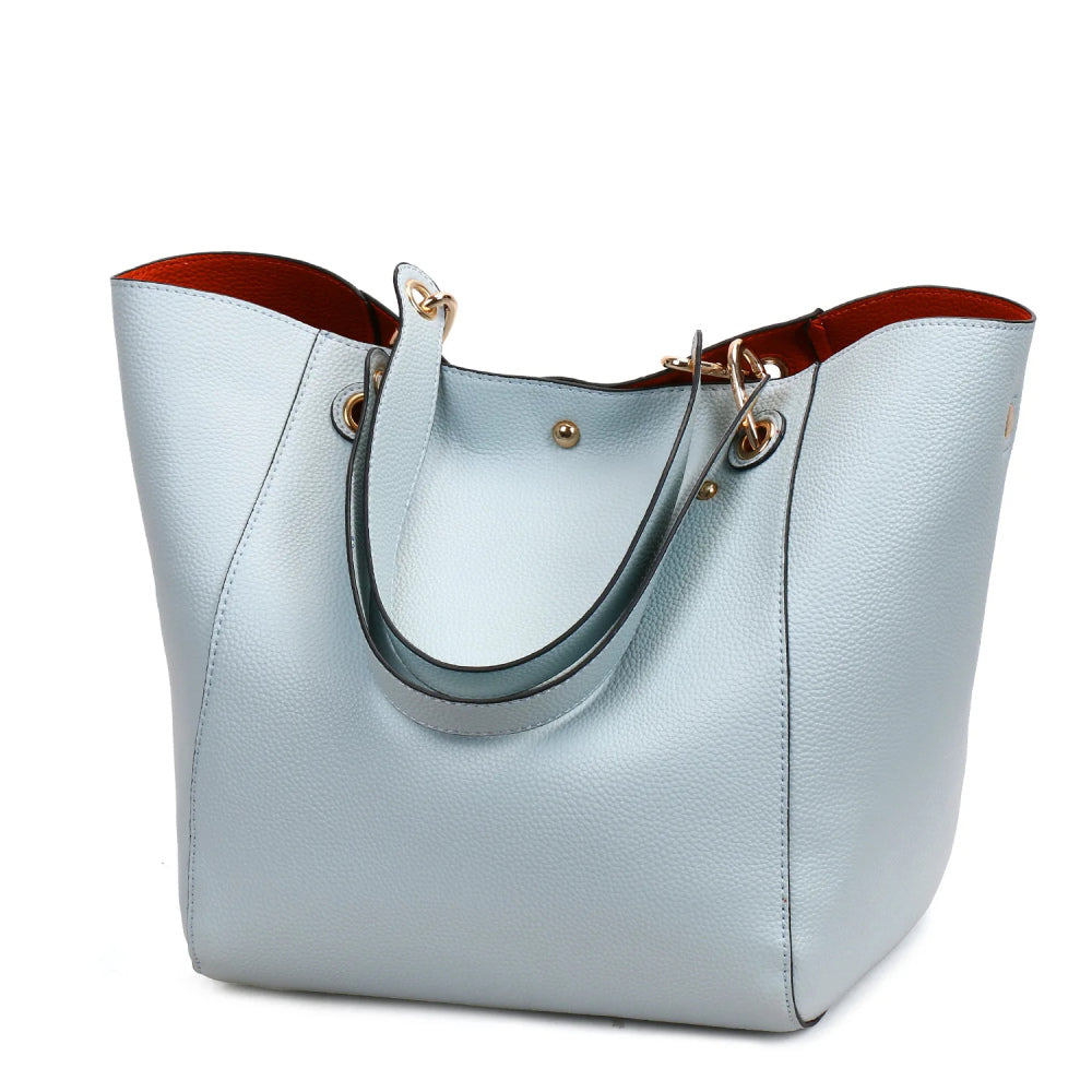 Large Shoulder Crossbody Tote Handbag With Bonus Clutch Bag