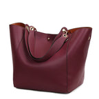 Large Shoulder Crossbody Tote Handbag With Bonus Clutch Bag
