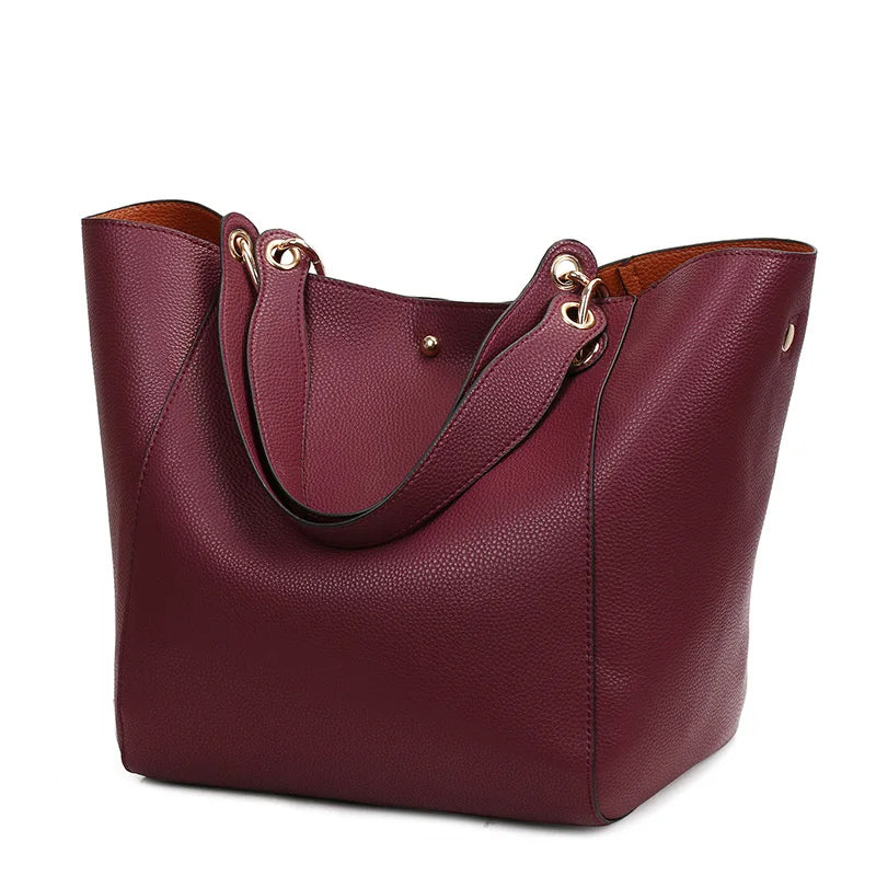 Large Shoulder Crossbody Tote Handbag With Bonus Clutch Bag