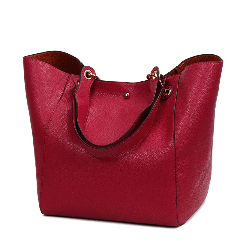 Large Shoulder Crossbody Tote Handbag With Bonus Clutch Bag