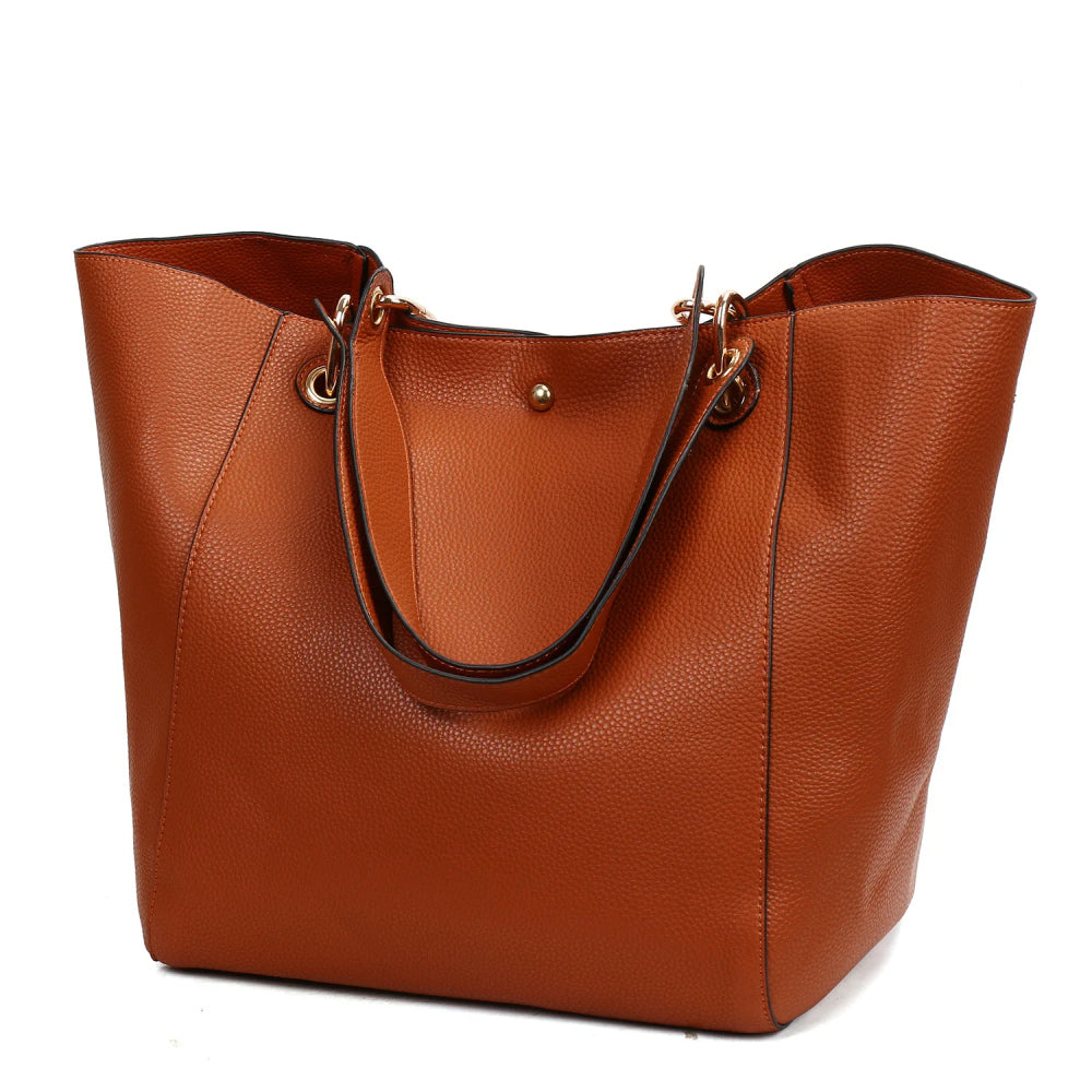 Large Shoulder Crossbody Tote Handbag With Bonus Clutch Bag