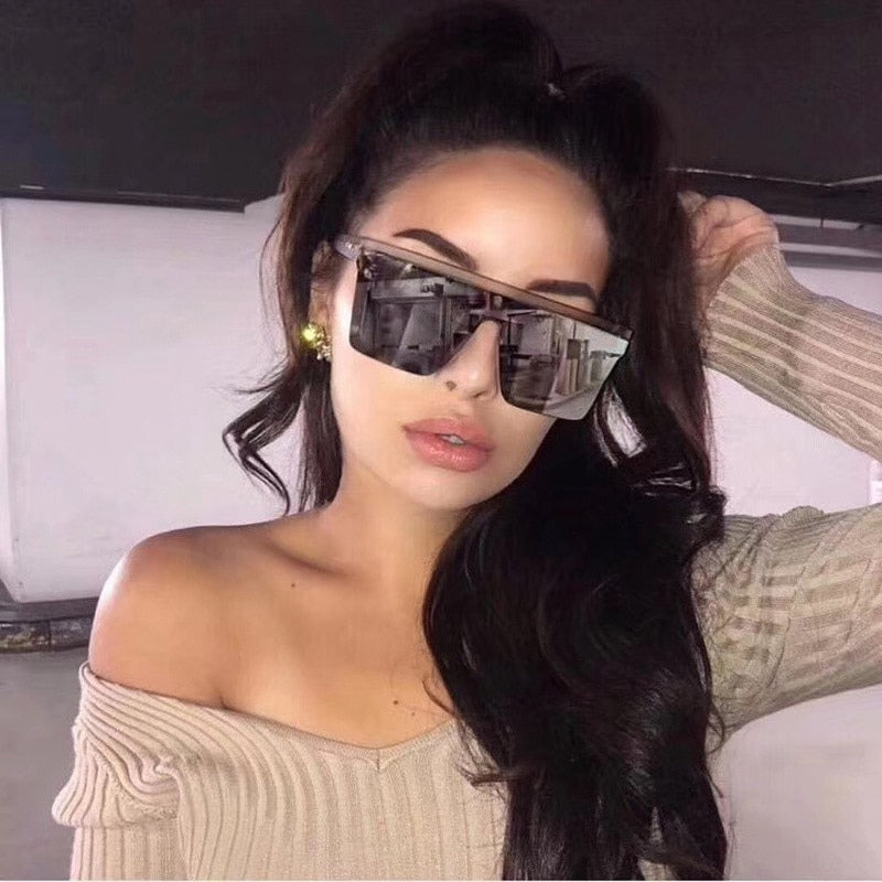 Large Unisex Sunglasses Oversized Big-Frame Flat-Top