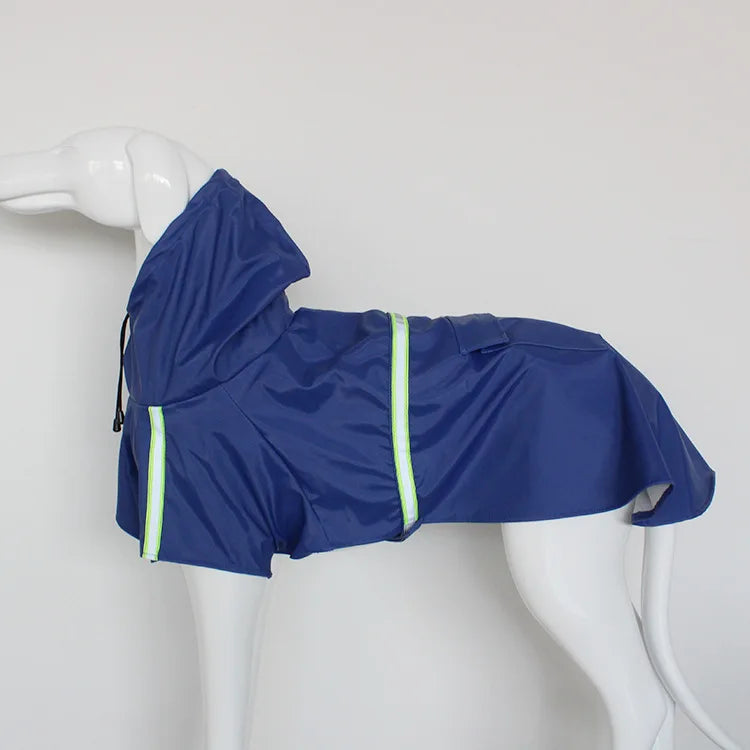 Large Dog Raincoat Cloak Style Waterproof Reflective Pet Jacket
