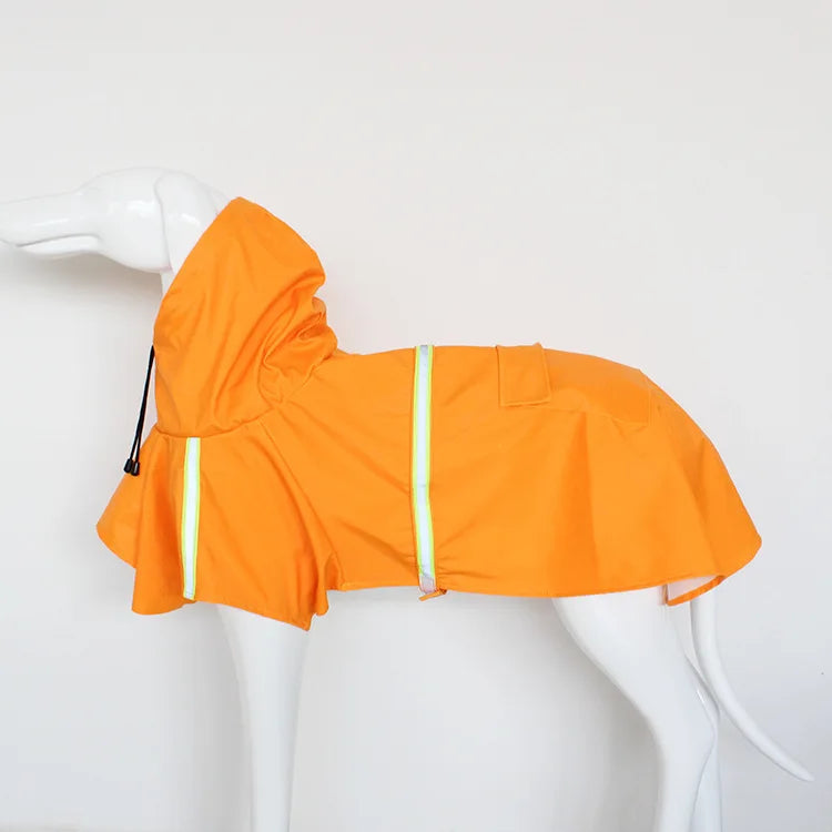 Large Dog Raincoat Cloak Style Waterproof Reflective Pet Jacket