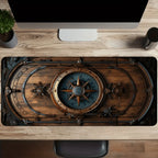 Large Vintage Steampunk Compass Mouse Pad