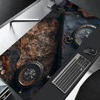 Large Vintage Steampunk Compass Mouse Pad