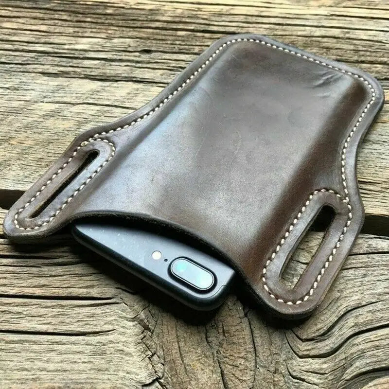 Men's Phone Case Holster Cellphone Leather Belt Loop Pouch