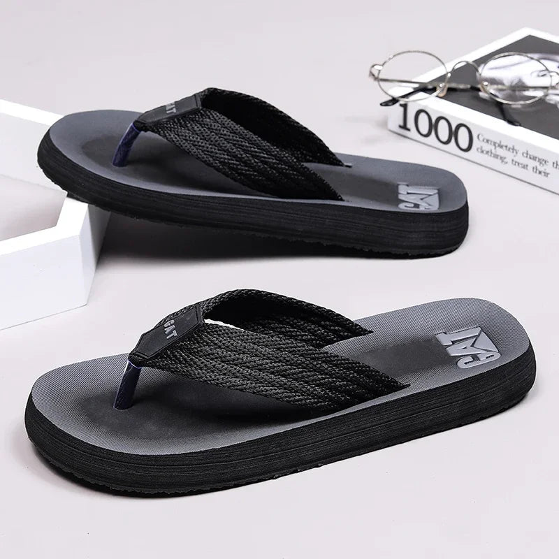 Lightweight Chunky Thongs Flip-Flops Canvas Y-strap