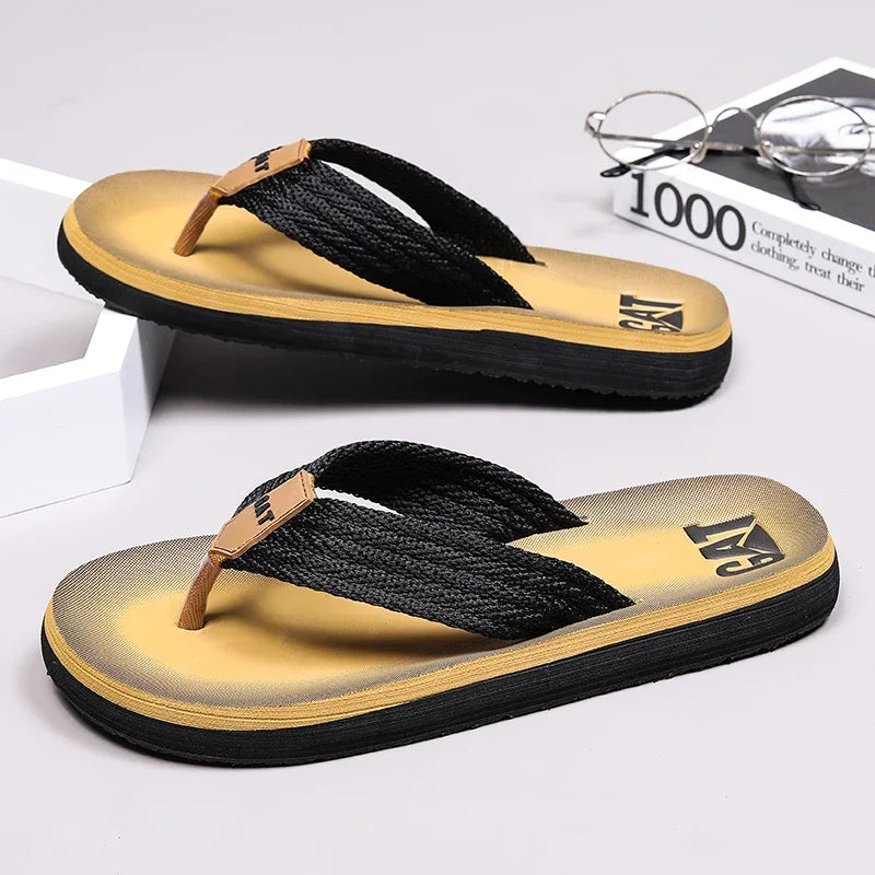Lightweight Chunky Thongs Flip-Flops Canvas Y-strap