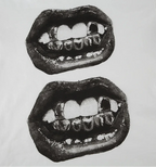 Big Lips Hip Hop Grillz Teeth Design Baggy T-shirt Women's