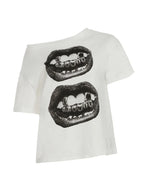 Big Lips Hip Hop Grillz Teeth Design Baggy T-shirt Women's
