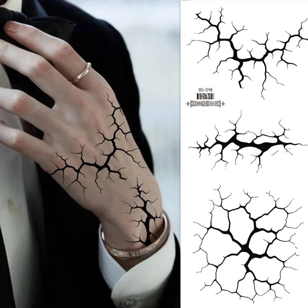 Face And Body Halloween Lightning Temporary Tattoo Stickers Makeup Pack