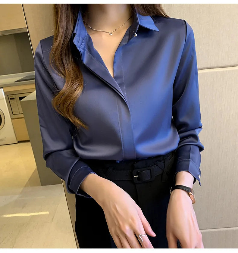 Long-Sleeve Blouse Business Office Wear Casual Women's Shirt