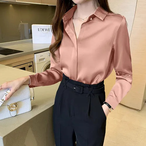 Long-Sleeve Blouse Business Office Wear Casual Women's Shirt