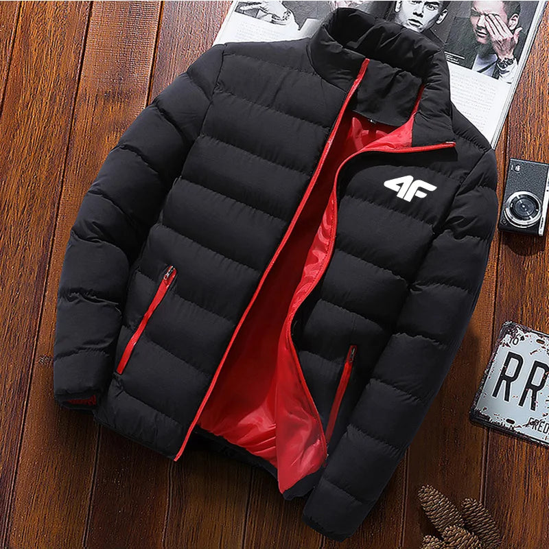 Long-Sleeve Puffer Jacket Smart-Cut and Zipper Pockets