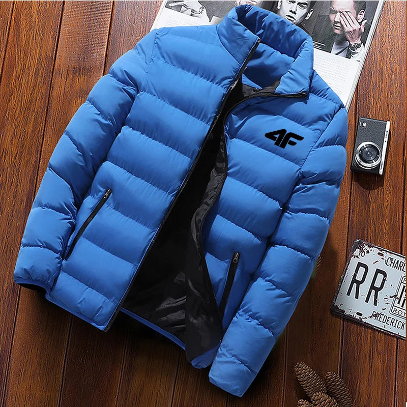 Long-Sleeve Puffer Jacket Smart-Cut and Zipper Pockets