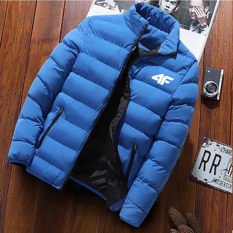 Long-Sleeve Puffer Jacket Smart-Cut and Zipper Pockets