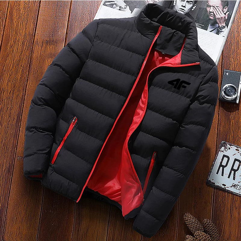 Long-Sleeve Puffer Jacket Smart-Cut and Zipper Pockets