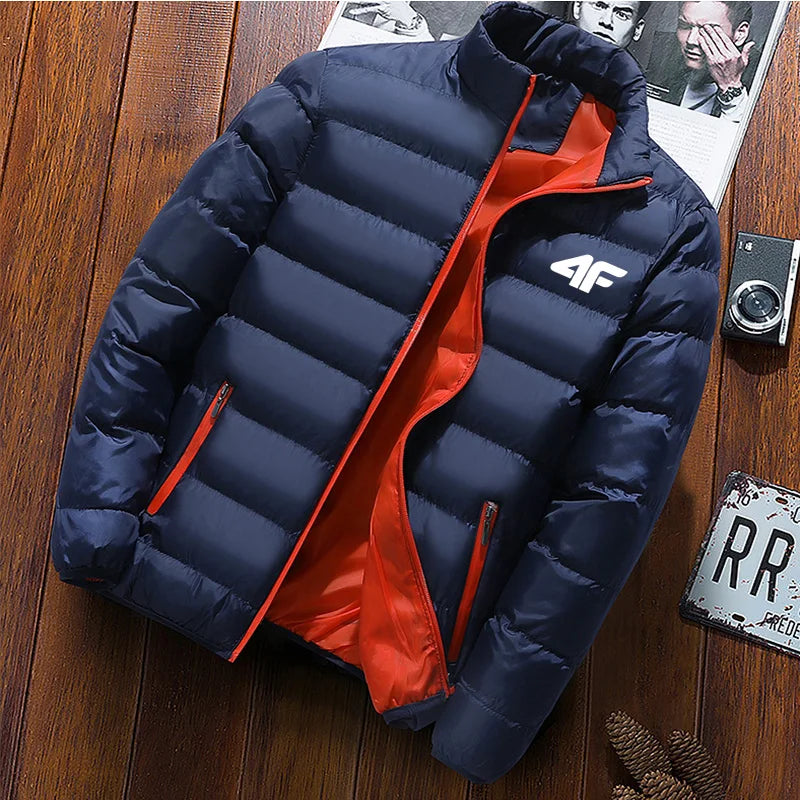 Long-Sleeve Puffer Jacket Smart-Cut and Zipper Pockets