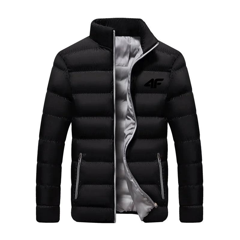 Long-Sleeve Puffer Jacket Smart-Cut and Zipper Pockets