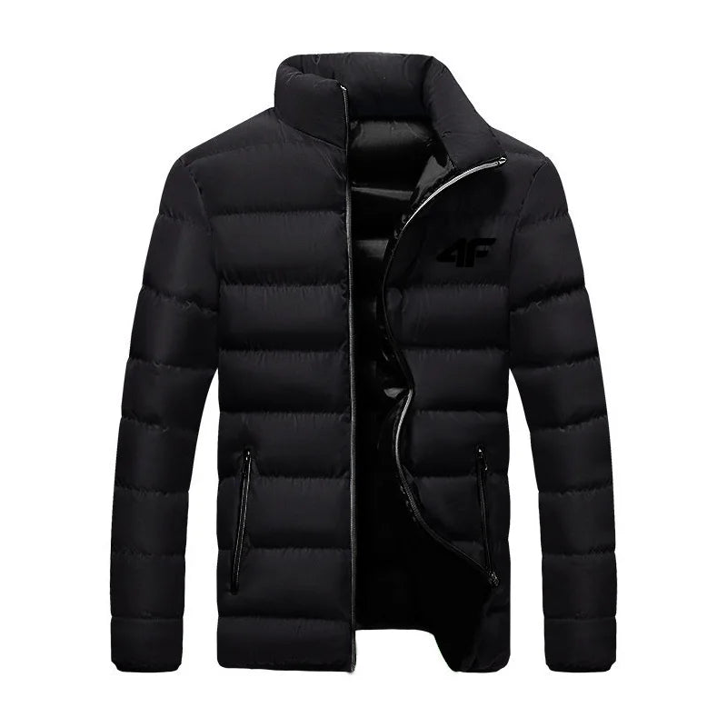 Long-Sleeve Puffer Jacket Smart-Cut and Zipper Pockets