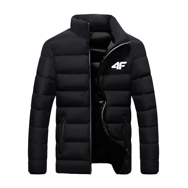 Long-Sleeve Puffer Jacket Smart-Cut and Zipper Pockets