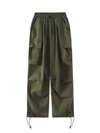 Loose Fit Cargo Baggy Pants With Cuffs Women's