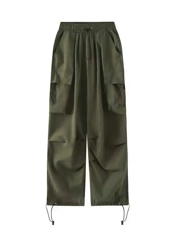 Loose Fit Cargo Baggy Pants With Cuffs Women's