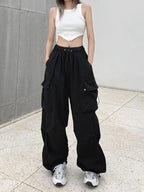 Loose Fit Cargo Baggy Pants With Cuffs Women's