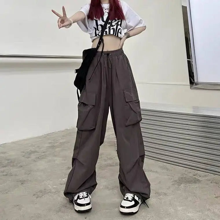 Loose Fit Cargo Baggy Pants With Cuffs Women's