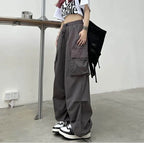 Loose Fit Cargo Baggy Pants With Cuffs Women's