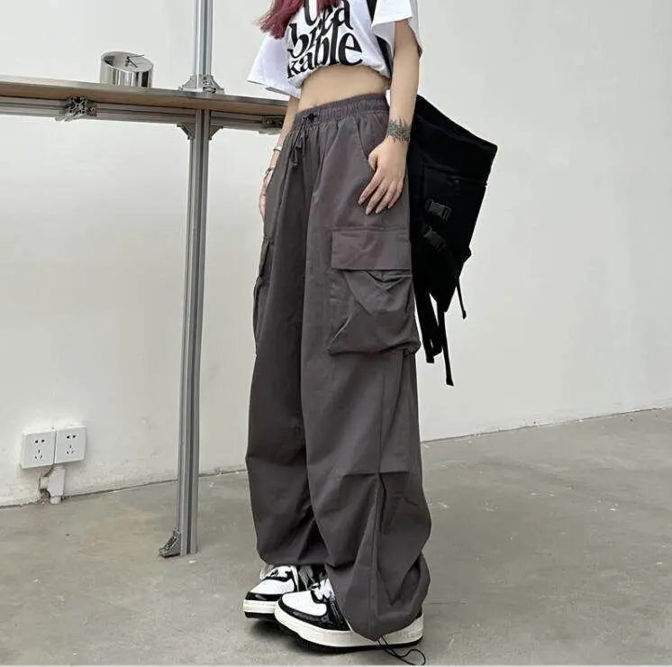 Loose Fit Cargo Baggy Pants With Cuffs Women's